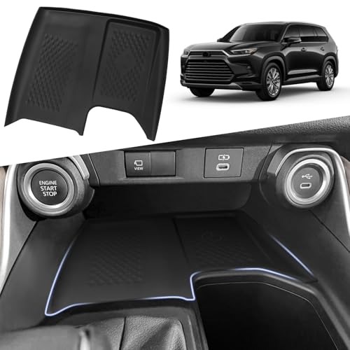 MOCHENT Wireless Charging Anti-Slip Mat for 2024 2025 2026 Toyota Grand Highlander Silicone Waterproof Non-Slip & Anti-Scratch Center Console Phone Charger Protective Pad Liner Accessories