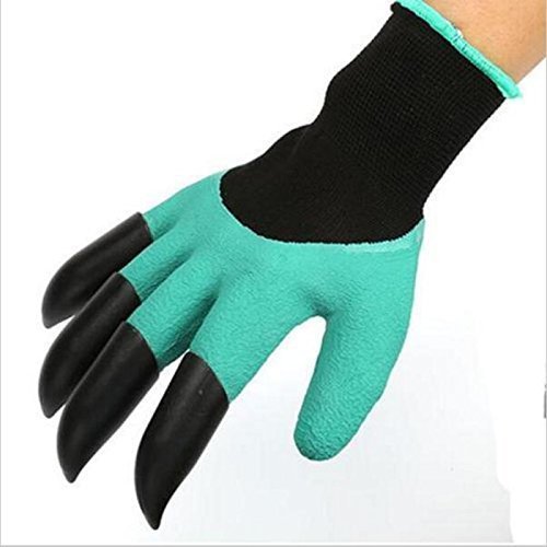 DR Mall Nirva Easy to dig and Plant Garden Gloves with Right Hand Fingertips 4 ABS Claws for Pruning