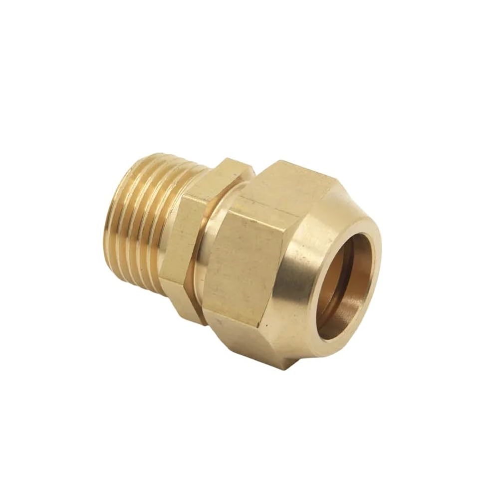 Tube Union Coupler Pipe OD 6 8mm Copper Fitting, Male Thread 1/8in 1/4in 3/8in 1/2in Air Conditioning(14MM*3/4INCH)