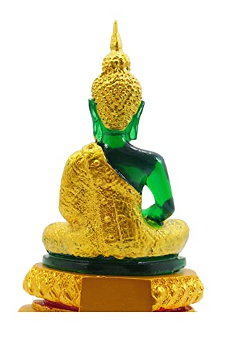 Estatua de Buda Esmeralda 7 in para meditación y decoración miniatura 4
