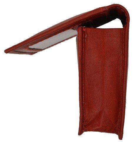 Genuine Leather Expandable Credit Card ID Business Card Holder Wallet (Burgundy)2