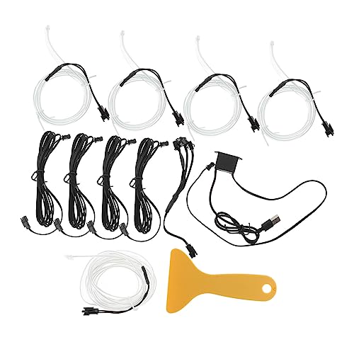 ABOOFAN Led Car Interior Lights Set Flexible Rope Lights for Auto Ambient 12v 5 Colors Bendable Cuttable for Car Decorations DIY Home Lighting