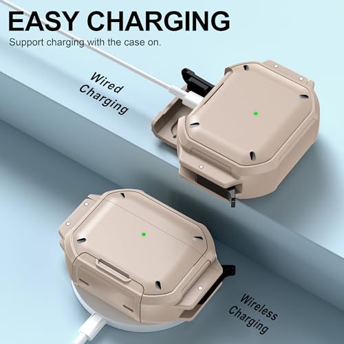Image of RFUNGUANGO IP68 Waterproof AirPods Pro 3 Case with Lock, Khaki