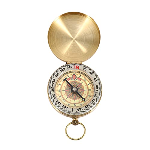 Brújula de bolsillo estilo reloj clásico de latón miniatura 5