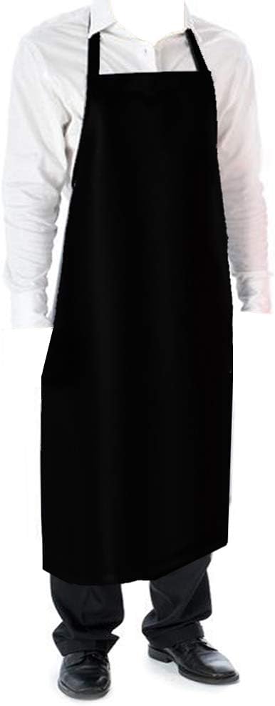 Cozy Home Glossy Smooth Vinyl Waterproof Apron Durable Lightweight 42Hx26W Inch Long Black