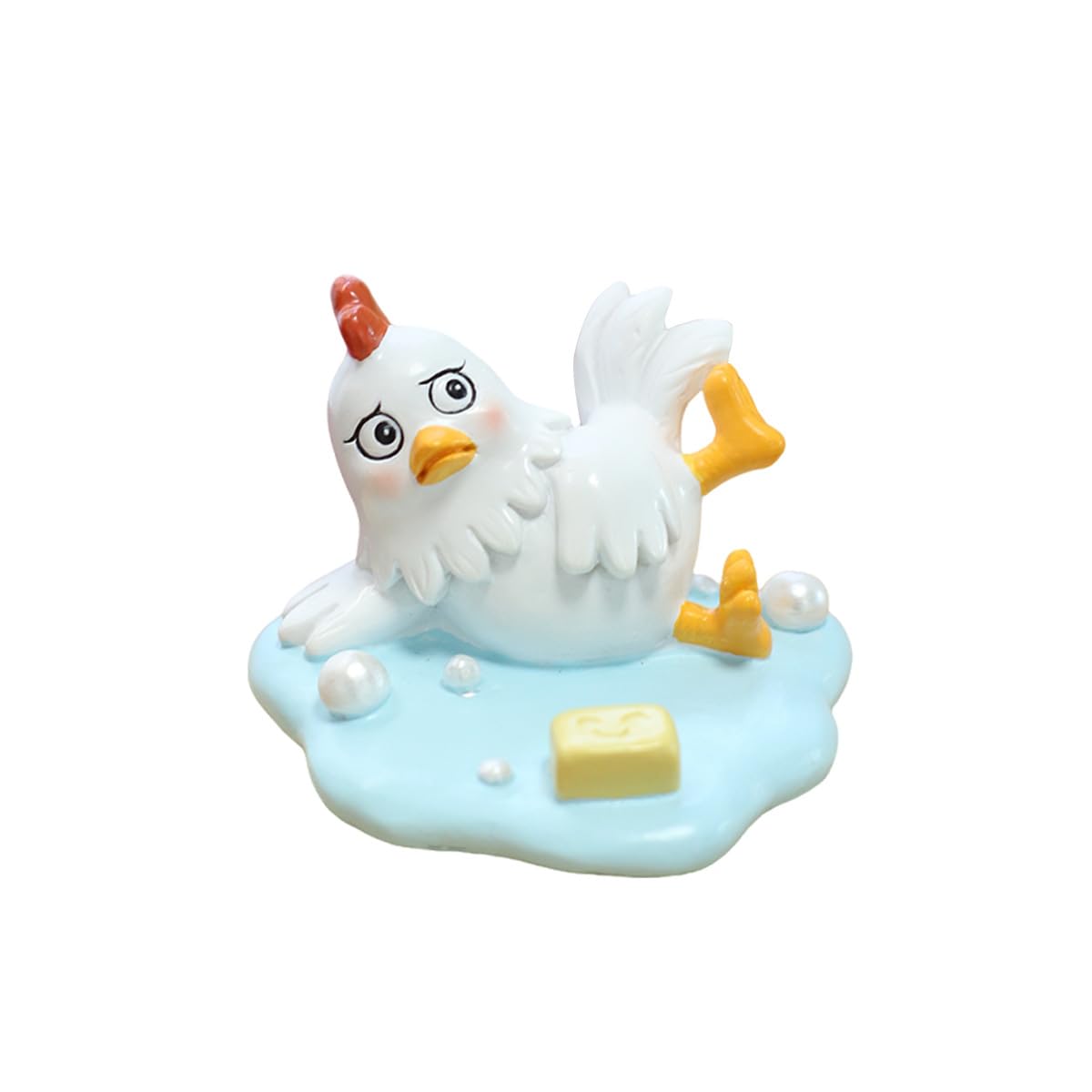 Support de téléphone poulet en résine avec base de bulles pour bureau