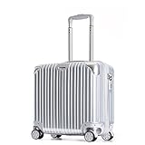 Aoun Small Suitcase Carry On With Wheels, Hardside Lightweight Travel Suitcase With TSA Lock, 8 Spinner Wheels Luggage Easy Travel, Rolling Luggage Carry On Small (Sliver, 18 inch)
