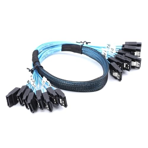 8 Pcs Sata 3.0 to Sata 3.0 Cable S/AS 7Pin 6Gbps Data Cord 0.5m