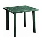 mondo viro set da pranzo tavolo in resina impilabile sedia panca con braccioli per esterno giardino e veranda (tavolo piccolo verde)