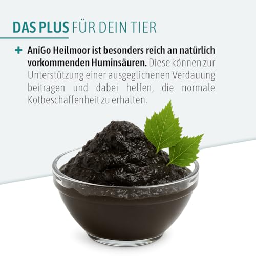 AniGo Heilmoor für Hunde 500g – Verbessert die Kotbeschaffenheit, Optimale Verdauung, Immunsystem, Magen-Darm-Aktivität, Appetit Anregung I Natürliche Heilerde Moor für Hund