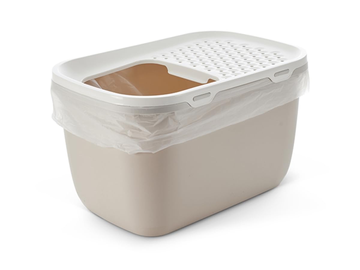Katzenklo - Hop In Giant Mocha - extra großes Katzenklo - Einstieg von Oben - ideal für große Katzen - 74 x 49,7 x 43 cm