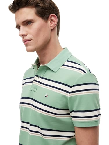 Image of Tommy Hilfiger Men's Short Sleeve Polo Shirts in Regular Fit With Stretch and Organic Pique Cotton