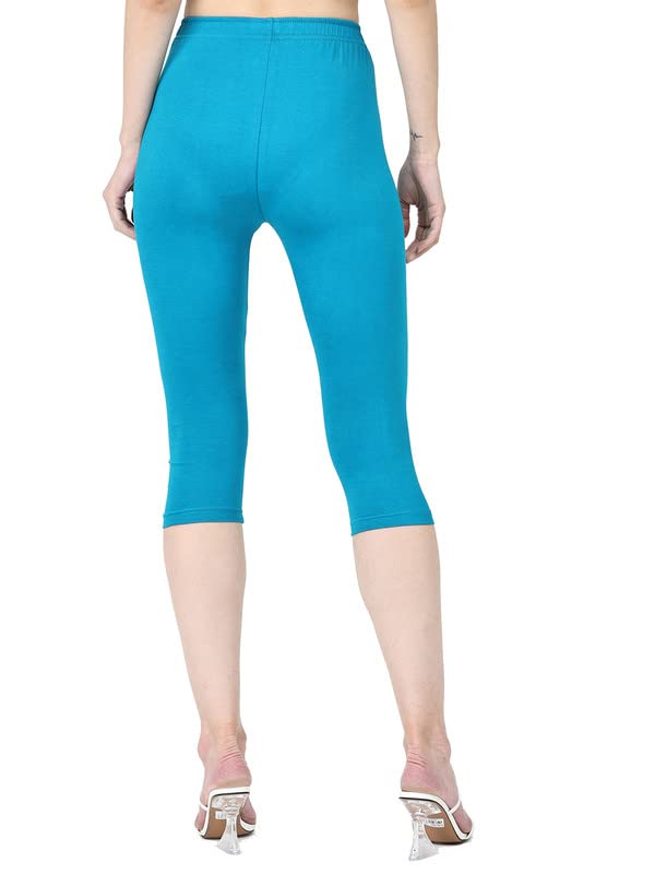 Image of Robinbosky Premium Stretchable Cotton Capri Legging for Women | Suitable for Formal wear & Casual wear | High-End Elastic Makes. The Leggings Squat Proof and Durable for Travel, Yoga, & Workout.