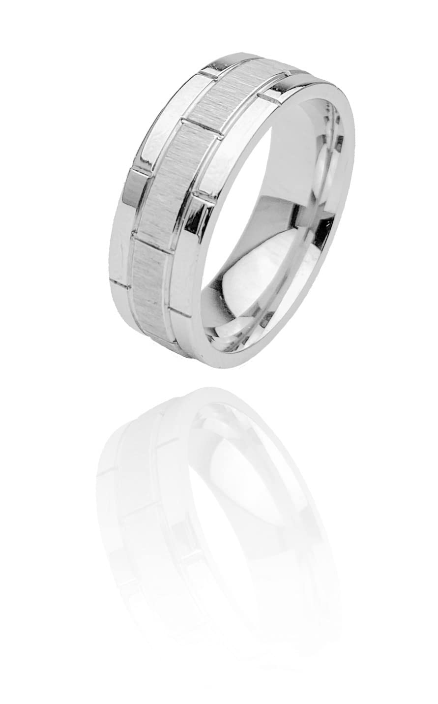 VENTR 8MM Stainless Steel Matte/Polished Durable Finish Cuban/Plain/Spinner/Roman Numerals/ CZ Iced Out/ Men's Ring WATERPROOF Collection