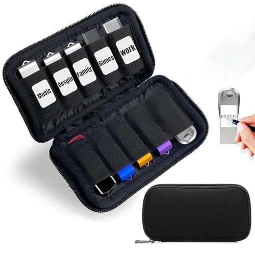 ZORVYN 1 pieza Bolsa de Almacenamiento para Unidad Flash USB, Estuche Organizador de Memoria USB Portátil, Organizador Accesorios de USB,Bolsa Pequeño Disco Ranuras para Memoria USB