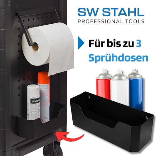 SW-Stahl 07120L Sprühdosenhalter für Werkstattwagen I Spraydosenhalter Lochwand I Dosenhalter Einsatz I Spraydose Halterung universal I Sprühdosen Gadget zum Einhängen I Werkzeugwagen Zubehör