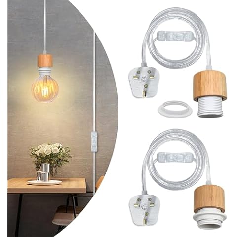2 Pack E27 Vintage Pendant Light Kit Cover