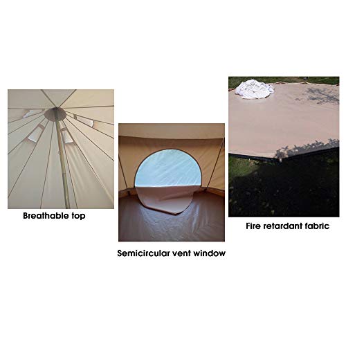Carpa redonda familiar 4 estaciones plegable beige 5M miniatura 7