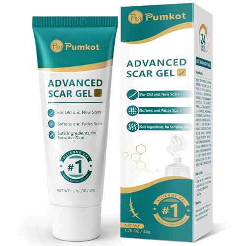 Scar Cream Silicone Scar Gel, Powerful Scar Removal Cream for Old & New Scars, Helps Reduce Surgical Scars, Acne, Burn, Keloids & Stretch Marks, 1.76 oz (50g)