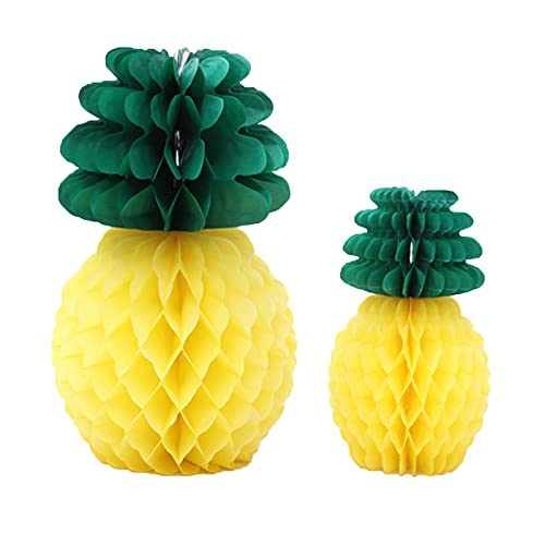 Hawaii Deko,2 Stück Waben-Ananas-Kugeln, tropisches Hawaii-Party, Dekoration für Papierlaternen, für Hochzeit, Geburtstag, Party Hawaii Deko,2 Stück Waben-Ananas-Kugeln, tropisches Hawaii-Party, Dekoration für Papierlaternen, für Hochzeit, Geburtstag, Party