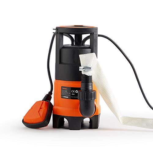 VonHaus Submersible Water Pump with 8m Hose (400W) - Includes Jubilee Clips - Drain Dirty or Clean Water from Pond, Swimming Pool, Hot Tub, Flooded Cellar - with Float Switch & Hose Connector - Image 3