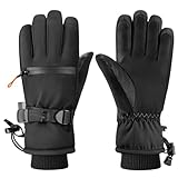 AMISENK 1 par de guantes de esquí cálidos resistentes al agua con tecnología de bloqueo multicapa y cierres elásticos en la muñeca, guantes aislados y protección de invierno
