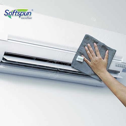 Image of SOFTSPUN Microfiber Cleaning Cloths, 5pcs 30x30cms 340GSM Grey! Highly Absorbent, Lint and Streak Free, Multi-Purpose Wash Cloth for Kitchen, Window, Stainless Steel, Silverware.