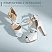 IDIFU Women's IN5 Charcy Crisscross Strappy Platform High Chunky Heels Peep Toe Pump Party Heeled Sandals(8 M US, White Pu)
