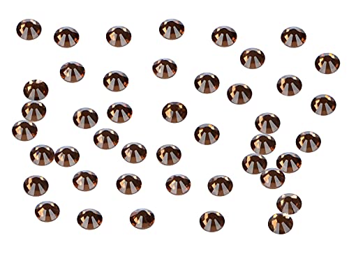 Image of 2880 Pieces Nail Art Rhinestones Non Hotfix Glue Round Flat Glass Crystals for DIY Jewelry Making with a Picking Pen (Ss6 2880 Pieces, Smoke Topaz)