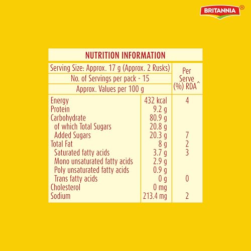 Image of Britannia Toastea Premium Bake Rusk 250g or 250g+50g (Weight May Vary) (Pack of 3)