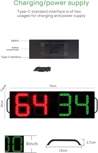 Marcador electrónico LED baloncesto grande miniatura 6