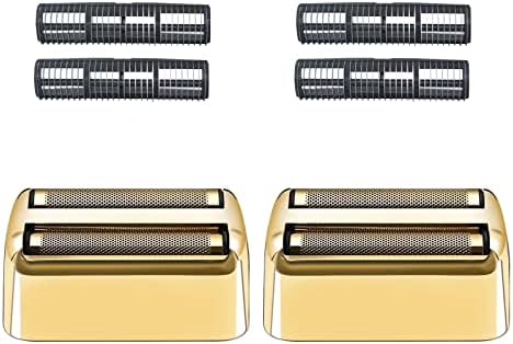 2 Pack Replacement Foil and Cutters Compatible with BaBylissPRO Double Foil Shaver, Replacement Foil Compatible with BaBylissPRO FXFS2 Shaver,Golden