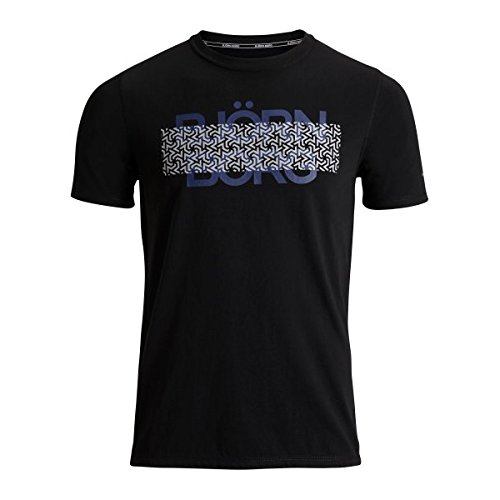  Björn Borg Patrick SS Tee T-Shirt, Black (Caviar Black), Medium Uomo
