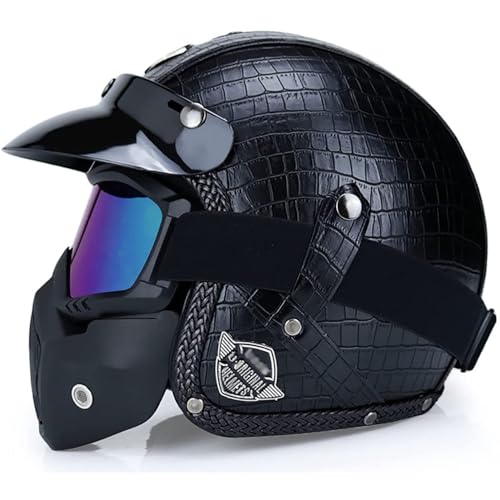 Casque moto ouvert 3/4 rétro pour cruiser et scooter en balade urbaine vintage