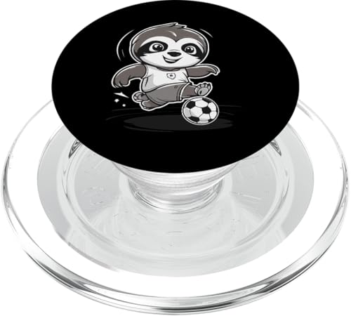 CharlIan Minds - Sloth With Soccer Ball - Cute Baby Lazy Sloth Soccer Sports Animal Fans PopSockets PopGrip for MagSafe