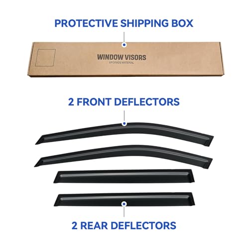 Image of Window Visors Rain Guards for 2021-2026 Nissan Rogue, Out-Channel Window Vent Wind Deflectors Visors Shades for 21-26 Rogue (Not for Nissan Rogue Sport & Select)