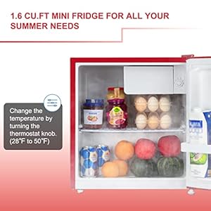 Frestec 16 Cu Mini Refrigerator Small Refrigerator Mini Fridge with Freezer Compact Refrigerator Red FR 160 RED
