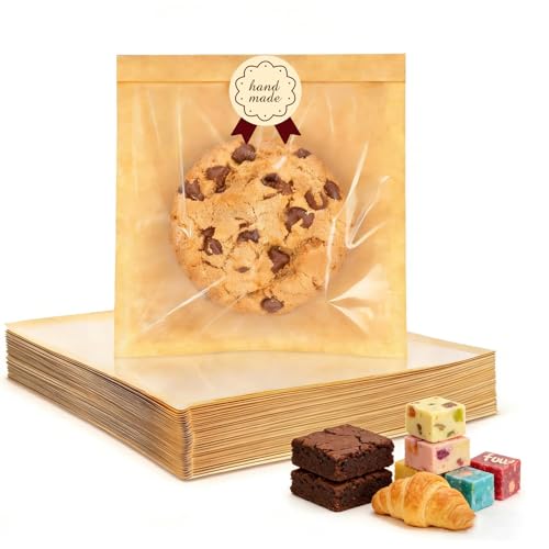 300 Pcs Cookie Bags with Seal & Window, Heat Sealable