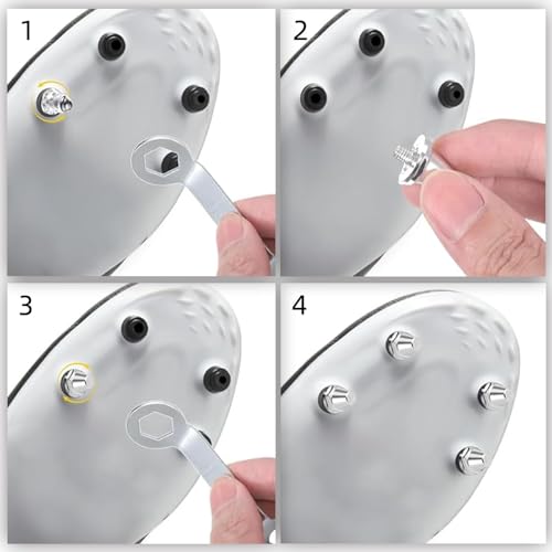 Tkxjry 12 Stück Ersatzstollen für Fußballschuhe, 8 Stück 11mm Schraubstollen + 4 Stück 13mm Schraubstollen + 1 Doppelmaulschlüssel, Fussball Ersatzstollen, Fußballstollen für Stollentraining(Weiß)
