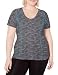 Fit for Me by Fruit of the Loom Women's Plus Size Breathable Shirred T-Shirt, Charcoal Space Dye, 2X
