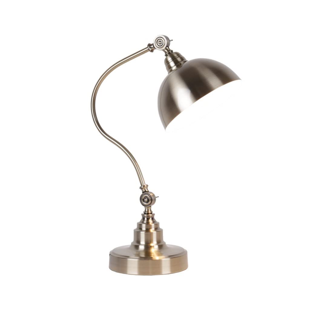 Lampa stołowa Metalowa lampa stołowa, regulowana lampa na gęsiej szyi, lampa do sypialni i biura do ochrony oczu (wysokość 53 cm) Lampa stołowa LED