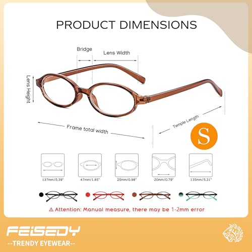 Image of FEISEDY Y2K Retro Oval Blue Light Glasses for Women Fashion Small Face Eyewear Frame 90s Nerd Fake Cosplay Eyeglasses B0258
