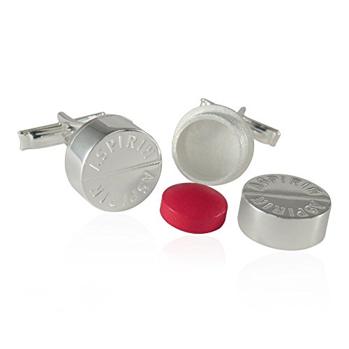 Gemelos Aspirina en Plata 925 con Caja de Presentación miniatura 4