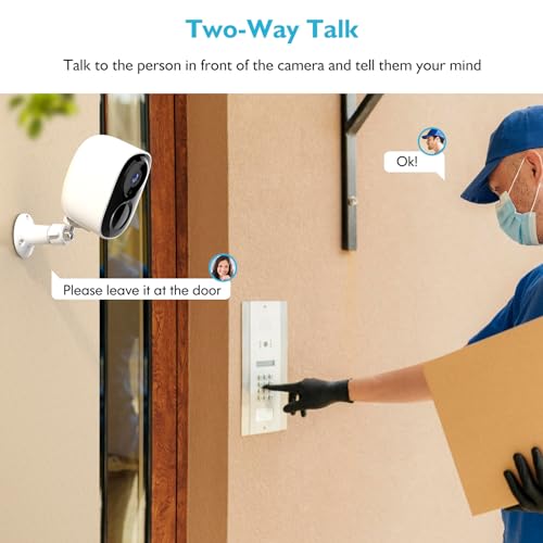 HAWKRAY Solar Security Cameras Outdoor, 2K Battery Powered WiFi Bluetooth Surveillance Wireless Outdoor Cameras for Home Security System, Night Vision, Motion Detection, 2-Way-Talk, IP65 Weatherproof