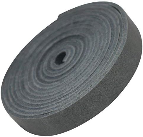 TOFLTOFL Genuine Top-Grain Leather Strap | 72 Inches Long | 1/2 Inch Wide | 1/8 Inch Thick (7-8 oz) | 1 Leather Strip for DIY Arts & Craft Projects, Clothing, Jewelry, Wrapping | Smokey Gray
