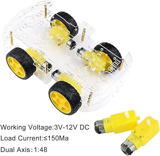 Image of DC BO Dual Shaft Gear Motor for Arduino | High Torque Plastic Motor for DIY Smart Robot Car - Yellow (pack of 8)