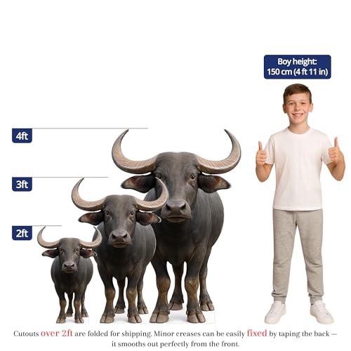 Image of Buffalo 3FT Life Size Cardboard Cutout - A Fun Animal Standup for Photo Booths, Birthday Parties, and Events
