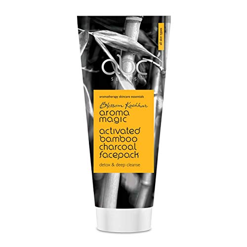 Aroma Magic Activated Bamboo Charcoal Detoxifying face Pack | Enriched with Aloe Vera, Lemon & Sandalwood Extracts | Face Pack for Men & Women | All Skin | Detox & Deep Cleanse | 100gm (Pack of 1)