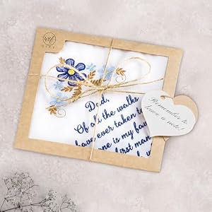 WF GIFT Embroidered Wedding Handkerchief Mom Dad New Mom New Dad Grandma