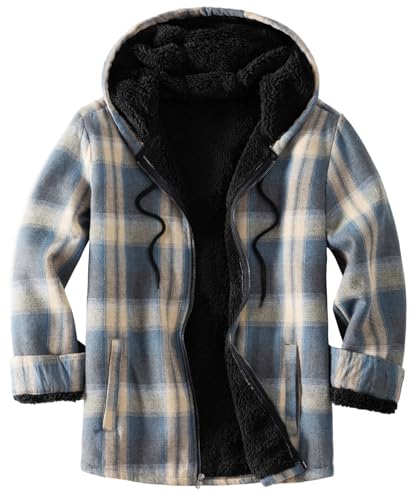 Women's Full Zip Sherpa Lined Flannel Jacket Fleece Plaid Warm Winter Jacket Coat for Women